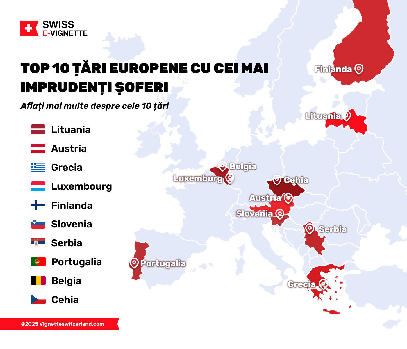 Top 10 țări din Europa cu cei mai mulți șoferi imprudenți 